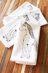 English Horse Things Cloth Napkins