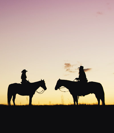 Going Through a Divorce as a Horse Owner - Man and Woman on Horses Silhouette