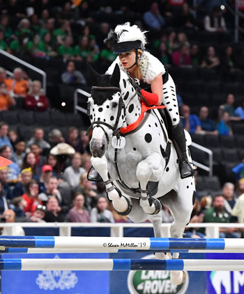 Kristen Vanderveen and Faustino de Tili as Cruella de Ville and a Dalmation