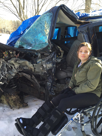 Girl after auto accident Girl after auto accident