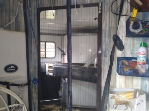 Door Between Stalls and Tack Area in trailer