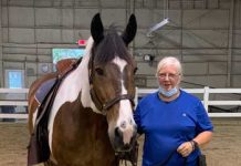 Veteran with horse at Centenary University