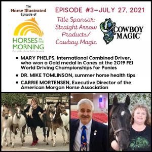 Podcast Episode #3: Mary Phelps, Summer Horse Health Care, and Morgan Horse Breed for July 27, 2021; Sponsored by Straight Arrow Products