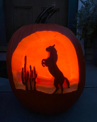 Priscilla D.'s Rearing Horse Pumpkin