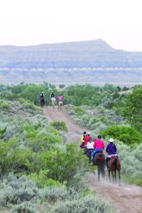 Riders on the trail during Big Horn 100.