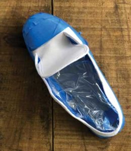Blue Painters tape on DIY Shoes