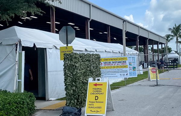 thermal camera checkpoints for COVID-19 within the horse show industry