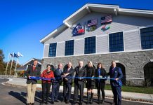 The ribbon cutting ceremony for the new U.S. Equestrian building at the Kentucky Horse Park