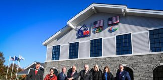 The ribbon cutting ceremony for the new U.S. Equestrian building at the Kentucky Horse Park