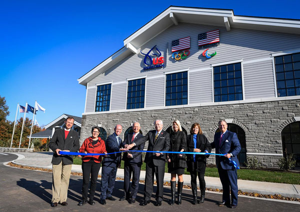 The ribbon cutting ceremony for U.S. Equestrian's new headquarters at the Kentucky Horse Park